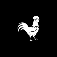 Fototapeta na wymiar Rooster bird icon isolated on dark background