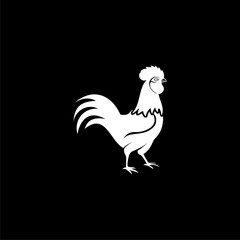 Rooster bird icon isolated on dark background