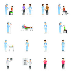 
Medical Activities Flat Vectors Pack 
