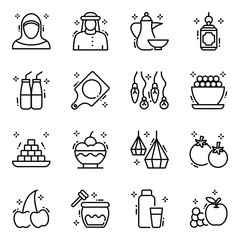 
Pack of Muslim Culture line Icons 
