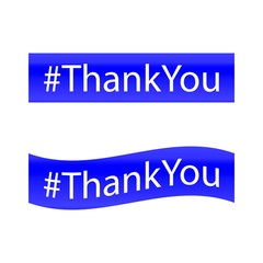 Thank you banner. Thank you label set. Thank you sign