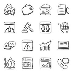 
Seo and Digital Marketing Icons in Modern Linear Style Pack 
