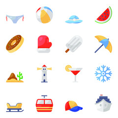 
Travel and Beach Icon in Modern Flat Style Pack 
