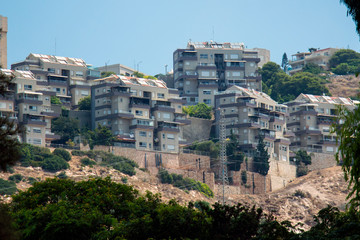 Naklejka premium panoramic view of city haifa