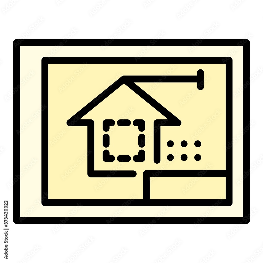 Poster architect tablet icon. outline architect tablet vector icon for web design isolated on white backgro