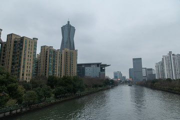 Hangzhou, February 2019. The city's location near the West Lake is what makes it famous and a tourist destination for the Chinese.
