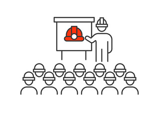 Safety training line icon illustration vector symbol