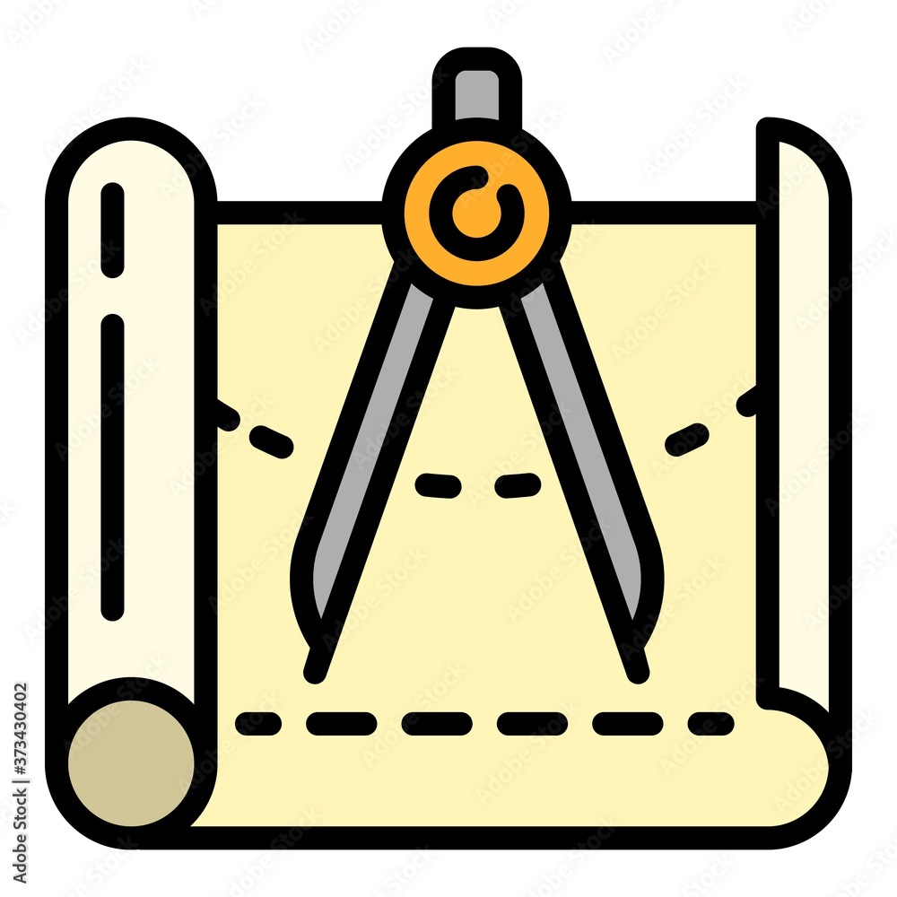 Aufkleber architect planning icon. outline architect planning vector icon for web design isolated on white bac