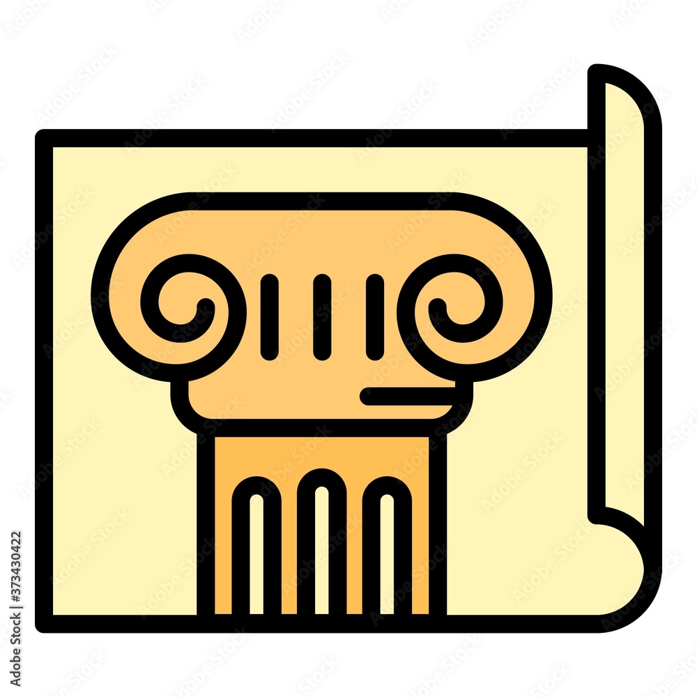 Poster old column plan icon. outline old column plan vector icon for web design isolated on white backgroun