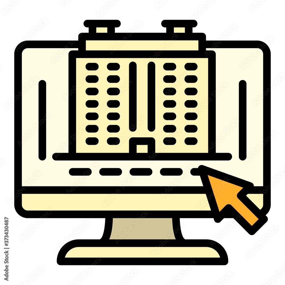 Poster computer architect plan icon. outline computer architect plan vector icon for web design isolated on