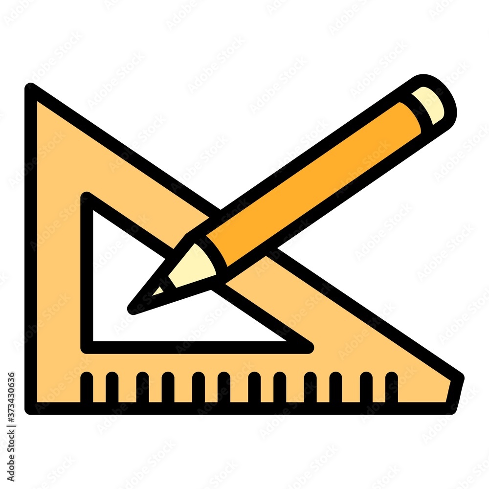 Poster drawing pencil ruler icon. outline drawing pencil ruler vector icon for web design isolated on white