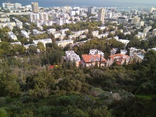 A panoramic top view of Haifa in Israel.