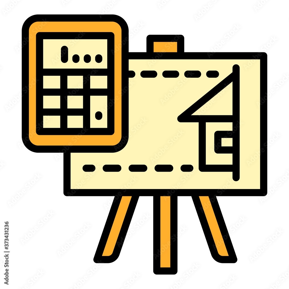 Poster architect calculator board icon. outline architect calculator board vector icon for web design isola