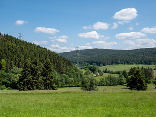 Fototapeta na wymiar Aussicht auf den Thüringer Wald Mittelgebirge in Deutschland