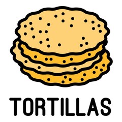Tortillas icon. Outline tortillas vector icon for web design isolated on white background