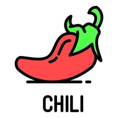 Chili icon. Outline chili vector icon for web design isolated on white background
