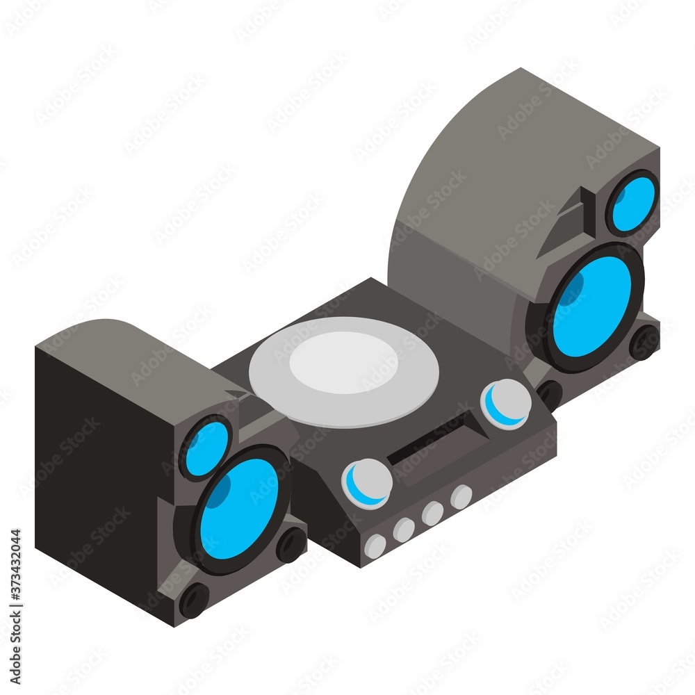 Poster stereo system icon. isometric of stereo system vector icon for web design isolated on white backgrou
