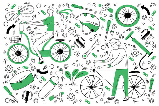 Bicycle doodle set