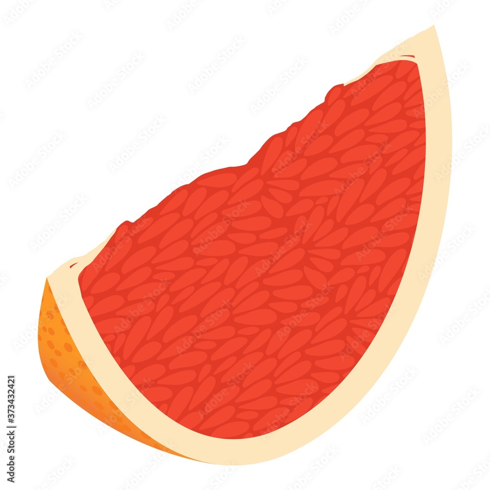Poster piece grapefruit icon. isometric of piece grapefruit vector icon for web design isolated on white ba