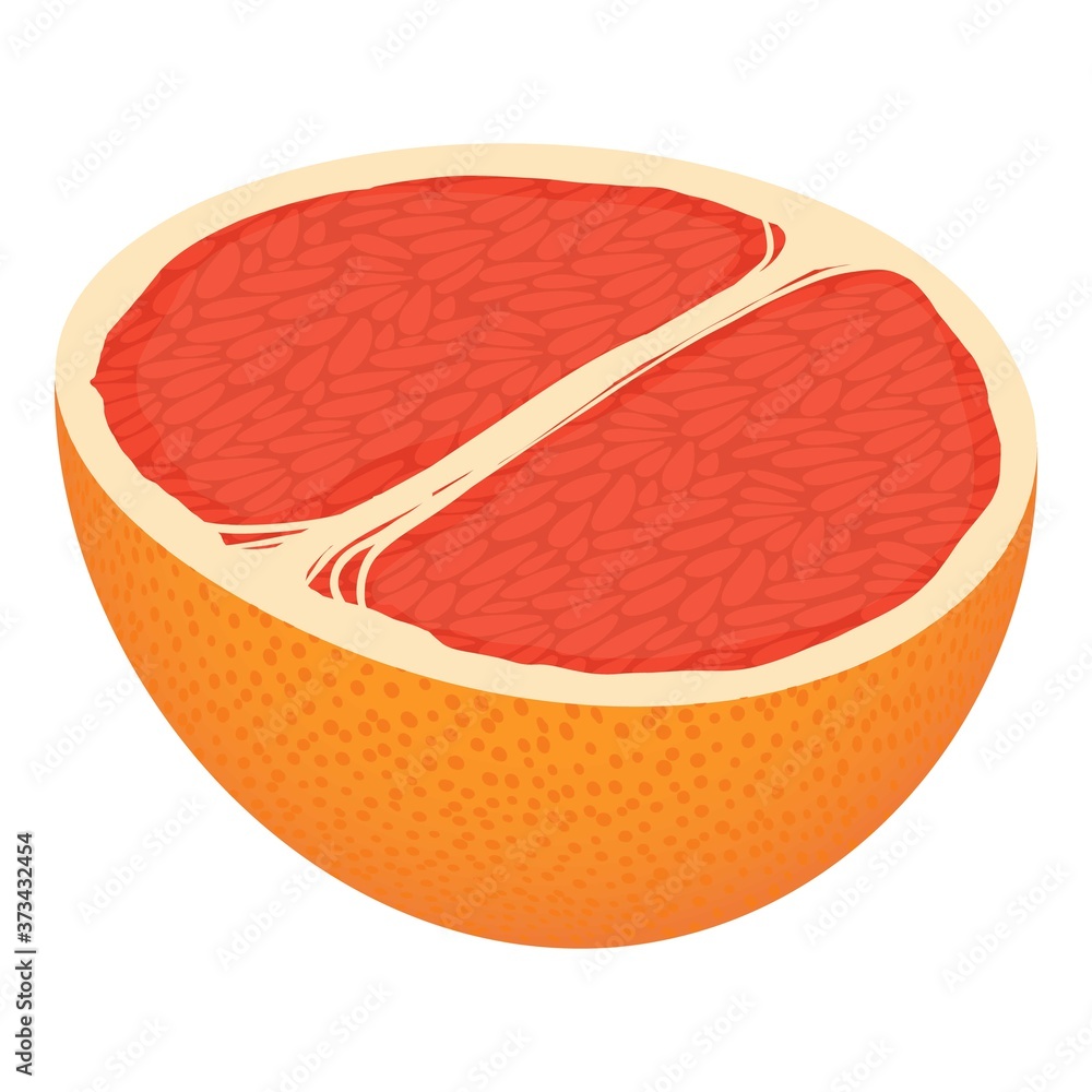 Poster half grapefruit icon. isometric of half grapefruit vector icon for web design isolated on white back