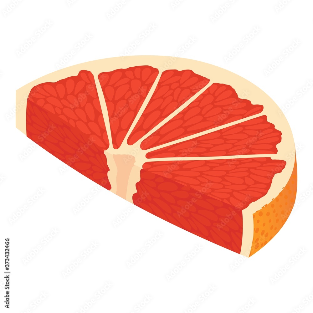 Poster slice grapefruit icon. isometric of slice grapefruit vector icon for web design isolated on white ba