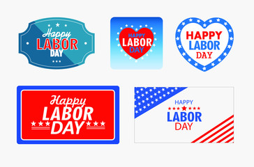 Obraz premium happy labor day web icons or banners, set