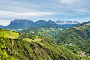 Landscape view of the mountains in South Tyrol, Renon-Ritten region, Italy.