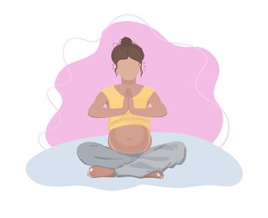 pregnant woman doing yoga