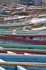 Fototapeta na wymiar fishing boats on Senegalese coast