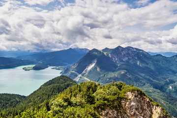 View from famous Jochberg, Bavaria in Germany
