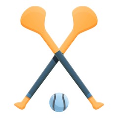 Hurling crossed sticks icon. Cartoon of hurling crossed sticks vector icon for web design isolated on white background