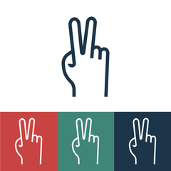 Linear vector icon with rude gesture
