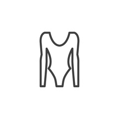 Women sport suit line icon. Swimsuit linear style sign for mobile concept and web design. Wetsuit, bodysuit outline vector icon. Symbol, logo illustration. Vector graphics