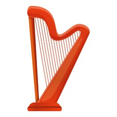 Harp irish icon. Cartoon of harp irish vector icon for web design isolated on white background