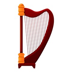 Harp lesson icon. Cartoon of harp lesson vector icon for web design isolated on white background