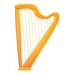 Retro harp icon. Cartoon of retro harp vector icon for web design isolated on white background