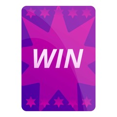 Win lottery ticket icon. Cartoon of win lottery ticket vector icon for web design isolated on white background