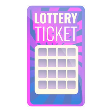 Card lottery ticket icon. Cartoon of card lottery ticket vector icon for web design isolated on white background