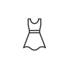 Women sundress line icon. linear style sign for mobile concept and web design. Sleeveless dress outline vector icon. Symbol, logo illustration. Vector graphics