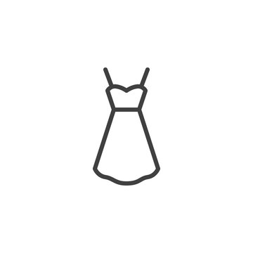 recommend clip art: Women sundress line icon. linear style sign for mobile concept and web design. Sleeveless dress outline vector icon. Symbol, logo illustration. Vector graphics