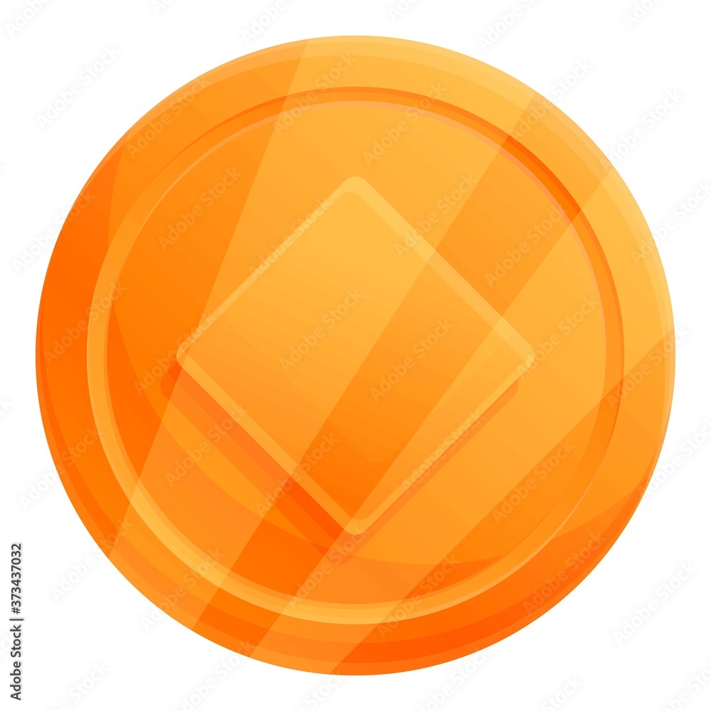 Poster game token icon. cartoon of game token vector icon for web design isolated on white background