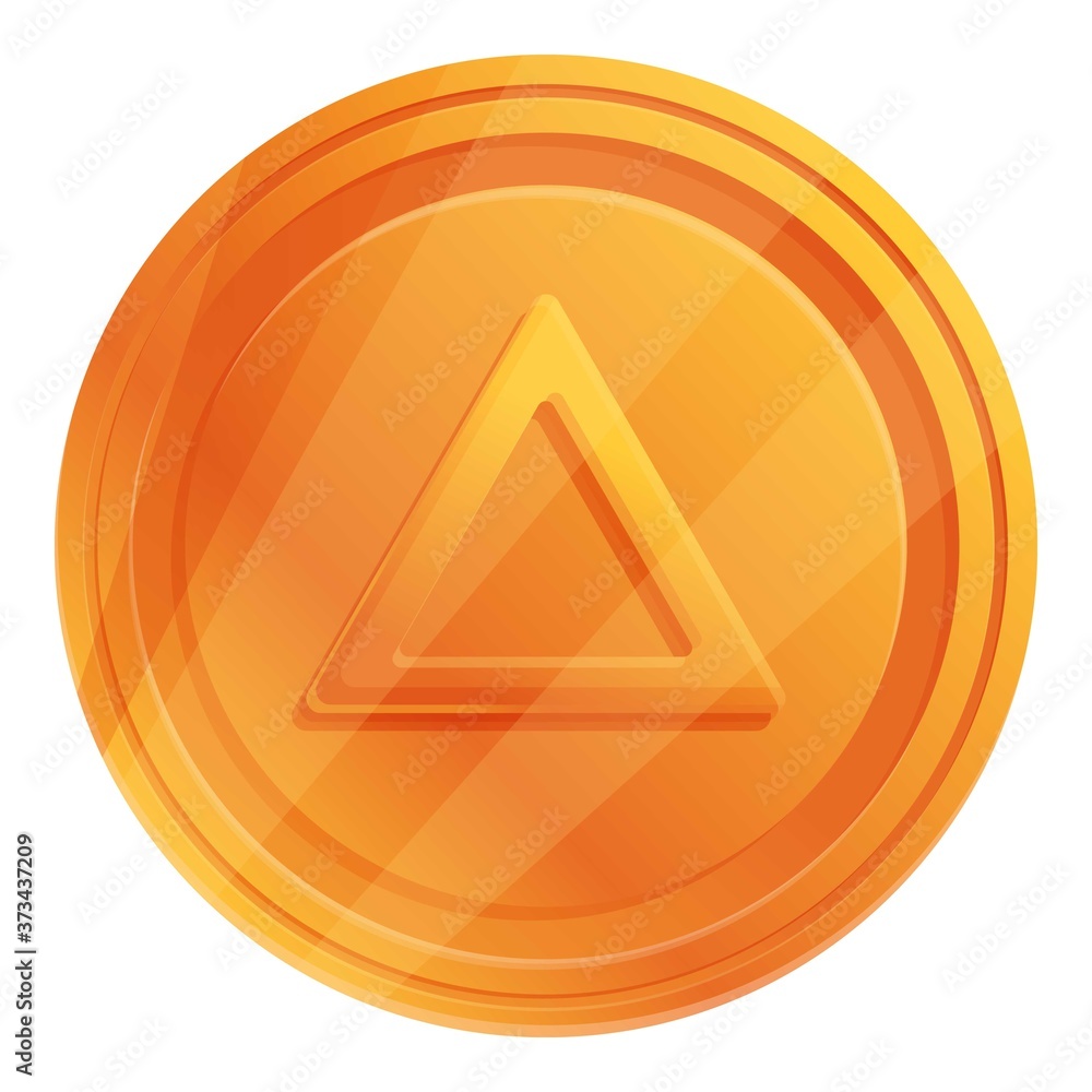 Poster triangle token icon. cartoon of triangle token vector icon for web design isolated on white backgrou