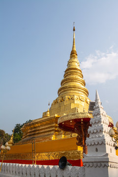 Within Wat Phra That Chae Haeng that is a royal temple in Phu Piang District Nan Province Thailand  