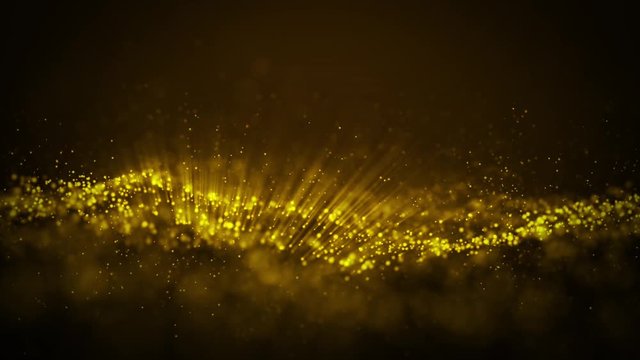3d Animation with Colorful Grunge Particular Form Lines on Dark Background. Abstract Multicolor Motion Graphics Design on Digital Science Fiction or Mysterious Virtual Space Theme.