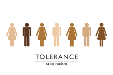 stop racism tolerance concept persons with different skin colors vector illustration EPS10
