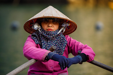 A Woman with hat in Vietnam