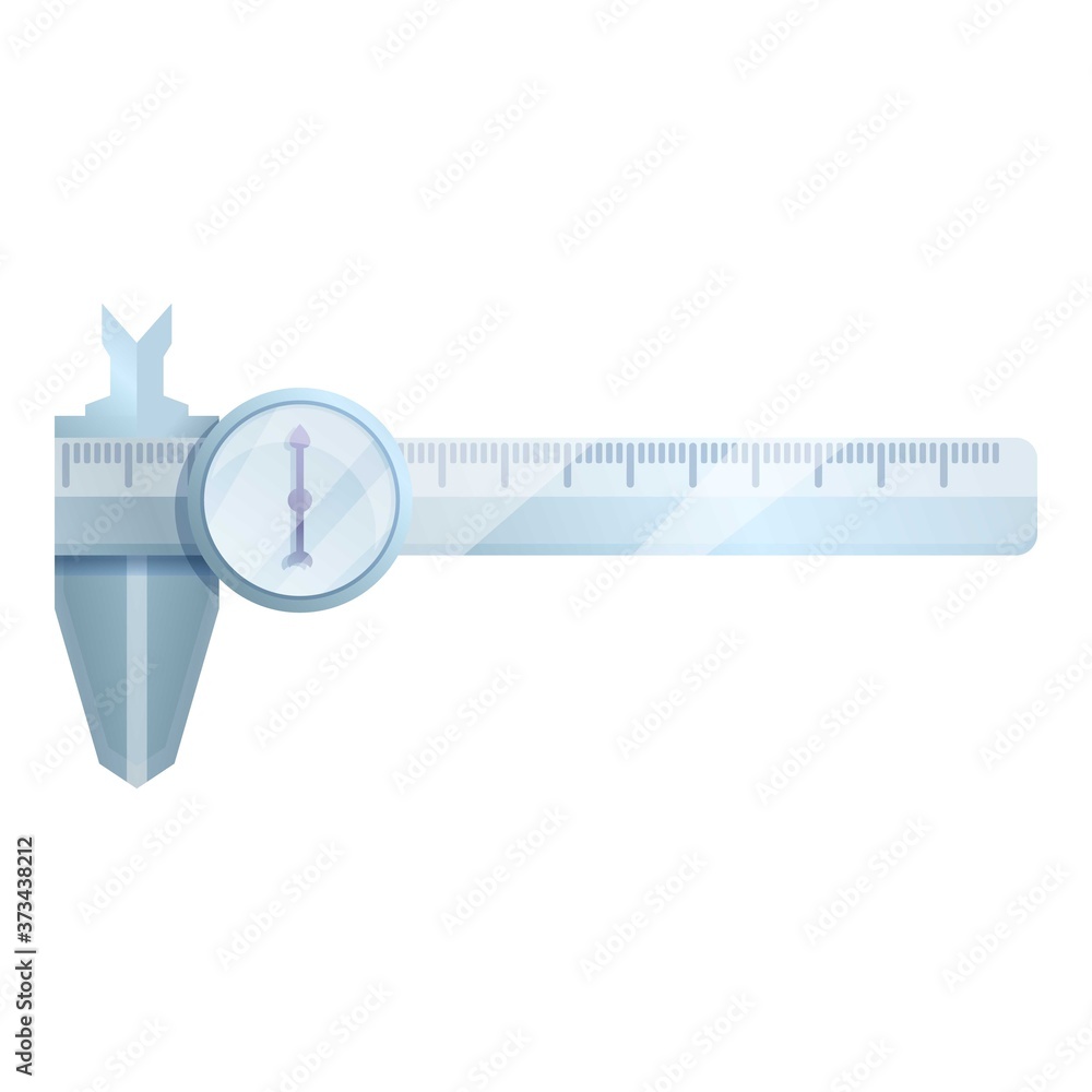 Poster calibrated caliper icon. cartoon of calibrated caliper vector icon for web design isolated on white 