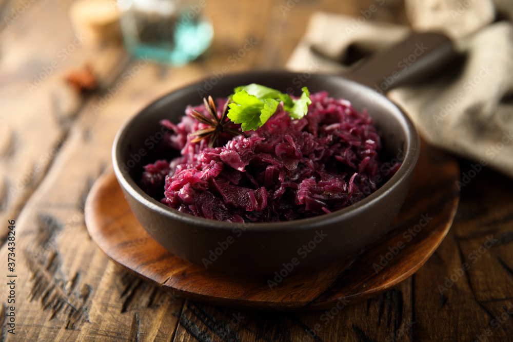 Wall mural traditional homemade red cabbage stew