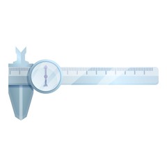 Calibrated caliper icon. Cartoon of calibrated caliper vector icon for web design isolated on white background