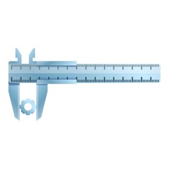 Caliper measure cog wheel icon. Cartoon of caliper measure cog wheel vector icon for web design isolated on white background